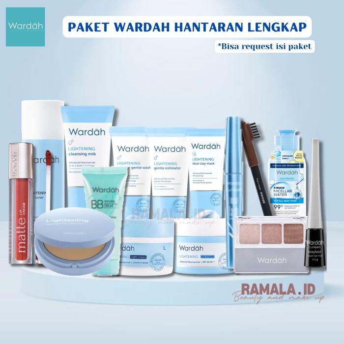 

terbaru !!! wardah lightening paket hantaran seserahan lengkap makeup dengan foundation, day cream,