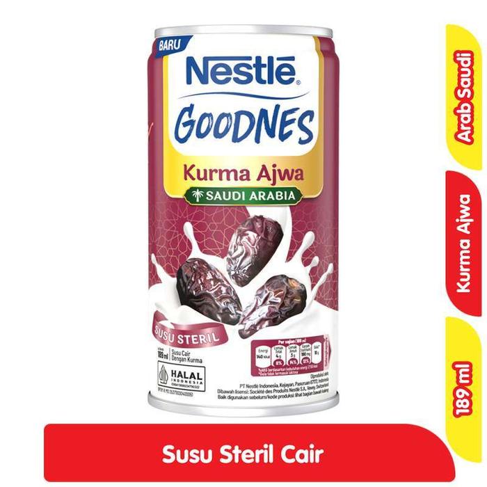 

terbaru !!! new nestle goodnes kurma ajwa saudi arabia kemasan kaleng 189ml susu dairy milk minuman