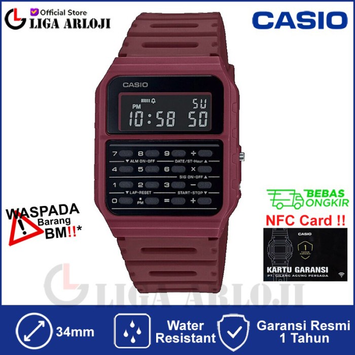 

CASIO CA-53WF-4BDF - Jam Tangan Calculator / Kalkulator - Merah - CA53 TERLARIS/TERMURAH/TERPOPULER