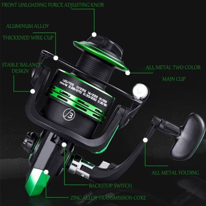 Reel Double Spool Metal Kagawa Aojiang Shark Hk Series 1000 - 7000