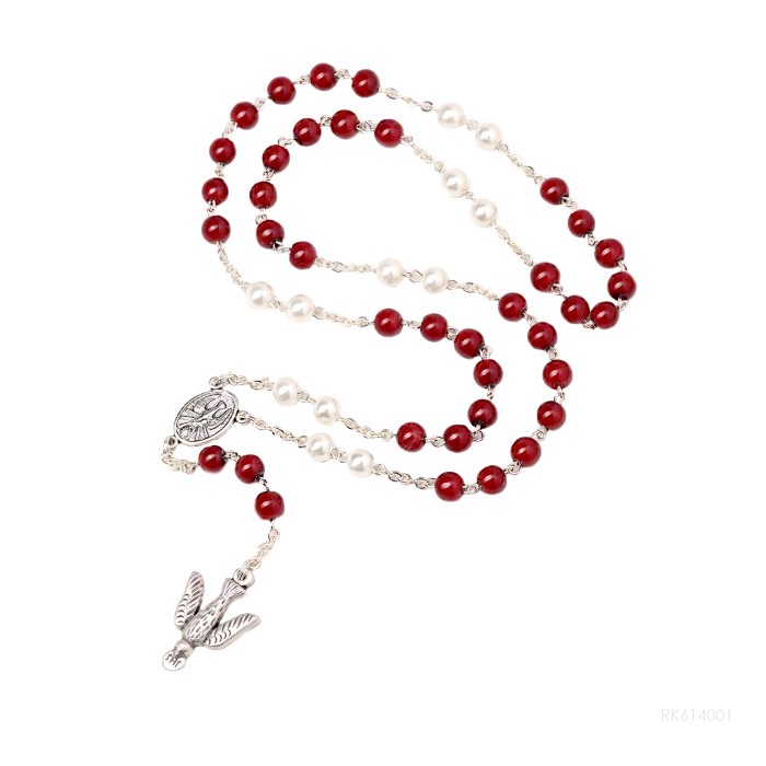 Ready Kaplet Doa Roh Kudus Mutiara 6Mm Artifisial Italy Rosario Doa Katolik