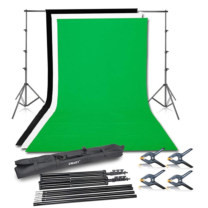 TERLARIS! Paket Background stand dan kain green screen untuk zoom pjj backdrop