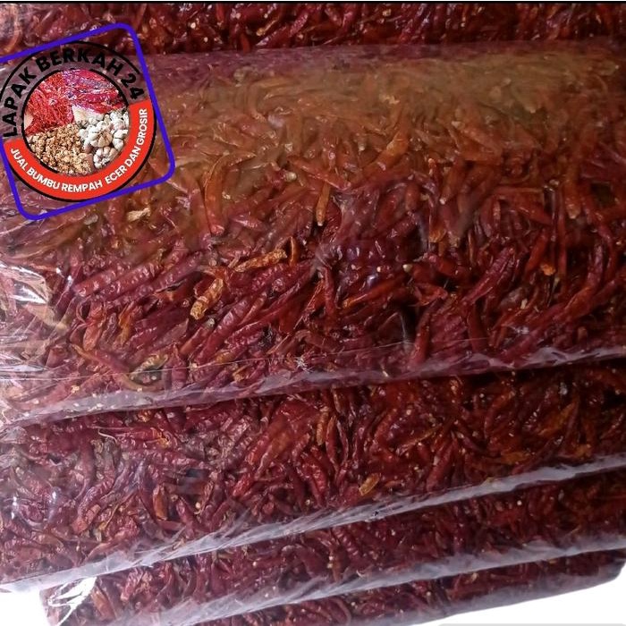 

1kg CABE RAWIT TEJA CAPLAK KERING IMFOR SUPER PEDAS TNPA TANGKAI Merah