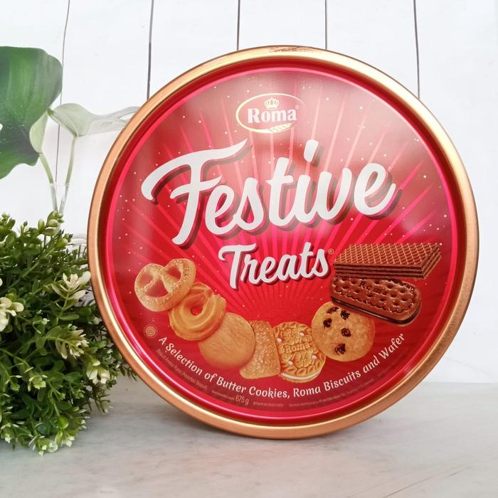 

Biskuit Roma Festive Treats Kaleng 240gr - Biscuits Cemilan Snack Kering Manis