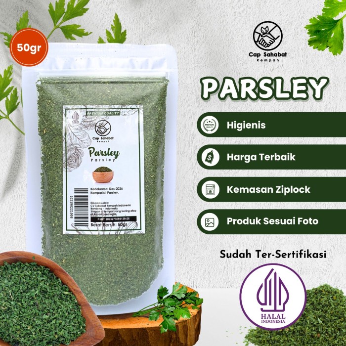 

Sale! 50Gr Daun Parsley / Peterseli / Parsley Kering / Rempah / Jsr 100%