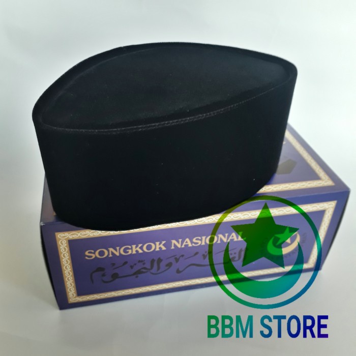 HOT SALE Peci Hitam Susun Terus Cap Bulan Bintang Mas H.M.Sanusi Dus Biru