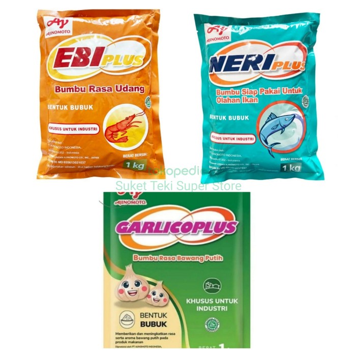 

Sale! Ebiplus / Neriplus / Garlicoplus Ajinomoto 1Kg Bumbu Ikan Udang Bawang
