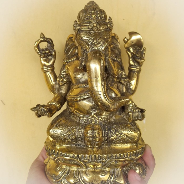 TERLARIS Dewa Ganesha Patung Kuningan Sari Besar