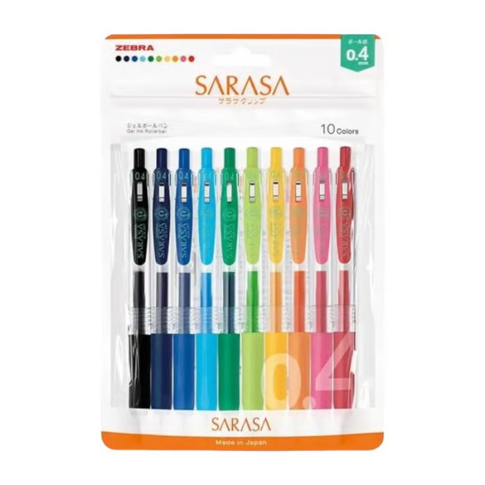 

Best Seller Pulpen Gel Sarasa Clip Set 10 Warna Zebra 100% Original