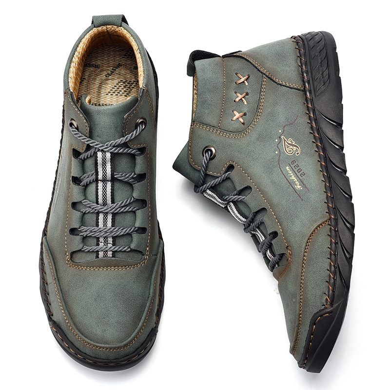 HOT COD 100% Asli Kulit Import Sepatu Boot Pria Tali Boots Casual Formal Sepatu High Cut Original