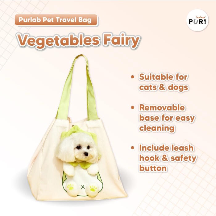 Purlab Pet Travel Bag Dog Vegetables Fairy