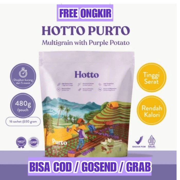

Hotto Purto Multigrain with Purple Potato 1 POUCH 16 SACHET bpom halal