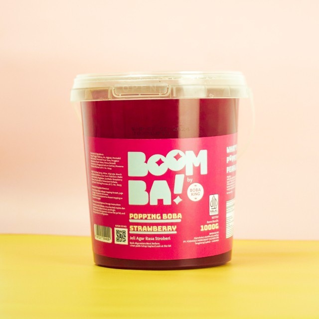 

Boba King Boomba Popping Boba Strawberry 1KG Poping Stroberi Bubble Meletus