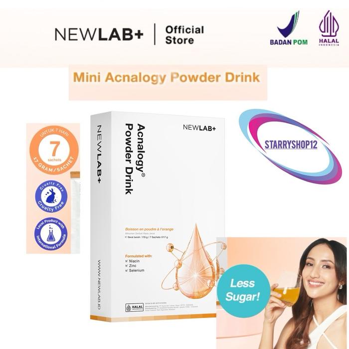 

Newlab Acnalogy Powder drink MINI 7 Sachet Mini Box 125gr Newlab+ New Lab minum jerawat minuman