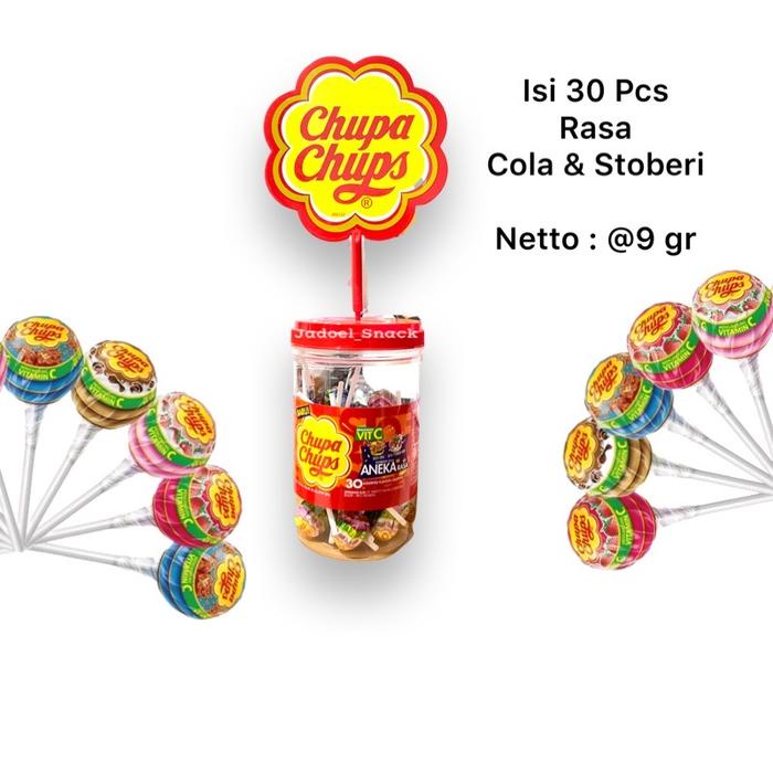 

SALE !!! PERMEN TOPLES CHUPA CHUPS 30 X 9 GR RASA COLA STRAWBERRY BY JADOEL_SNACK CANDY FOOD CANDY