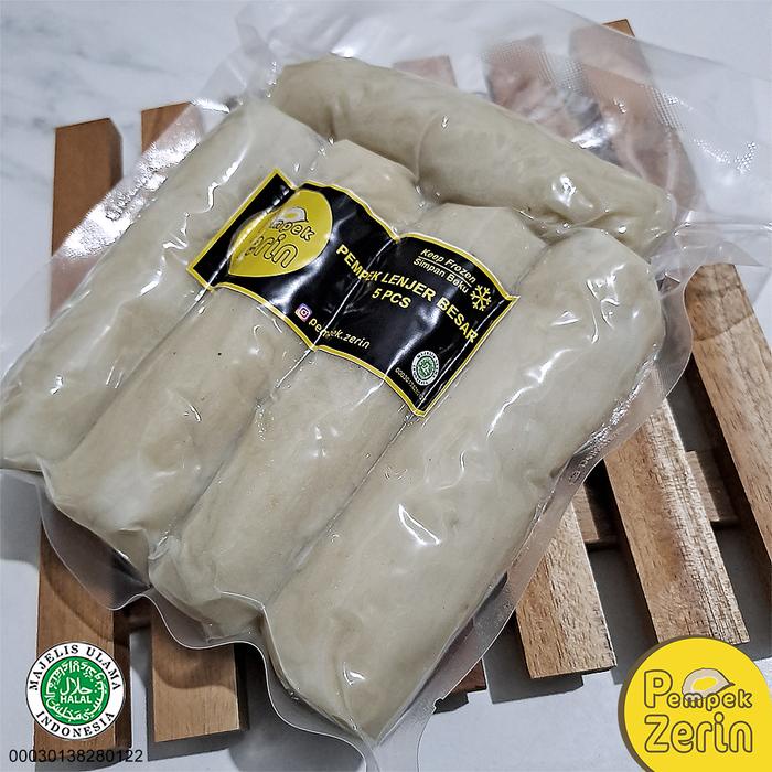 

SALE !!! PEMPEK ZERIN - LENJER BESAR 5 PCS + CUKO 250ML, KHAS PALEMBANG, 100% IKAN TENGGIRI, VAKUM