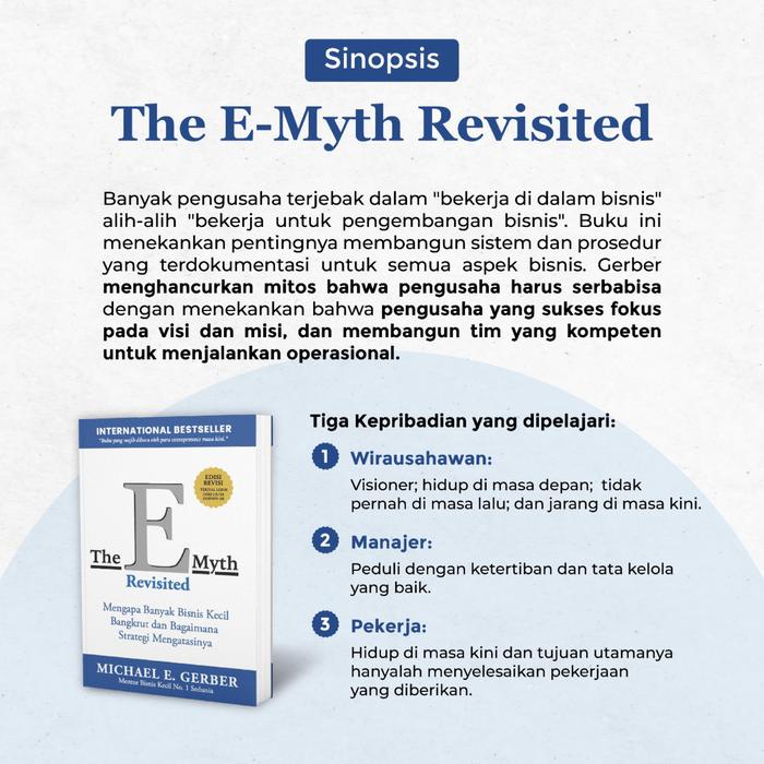 

SALE !!! PAKET SPESIAL BUKU BISNIS THE E-MYTH REVISITED DAN THE VISUAL MBA HARD COVER - RENEBOOK