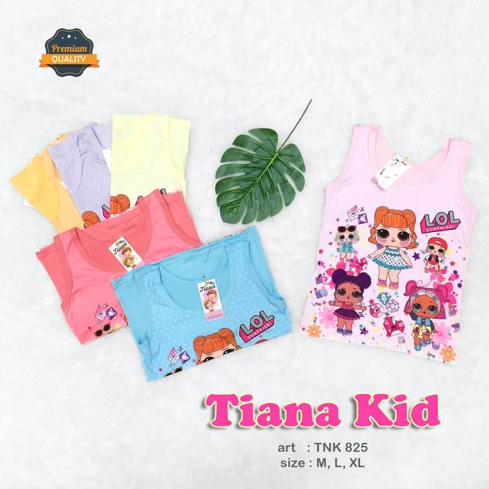 PROMO 3 PCS - TANK TOP ANAK PEREMPUAN TIANA MOTIF LOL / KAOS DALAM SINGLET ANAK REMAJA CEWEK SD