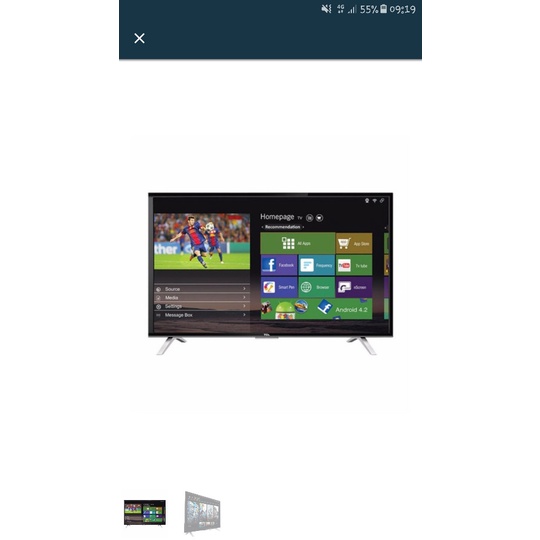 TCL 32" LED SMART TV + antena digital - Hitam L32S4900