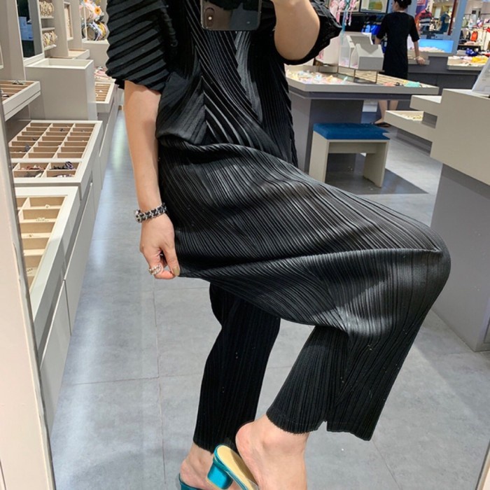 Anytime Pants Plisket Wanita Celana Panjang Import Pleats Korea Termurah