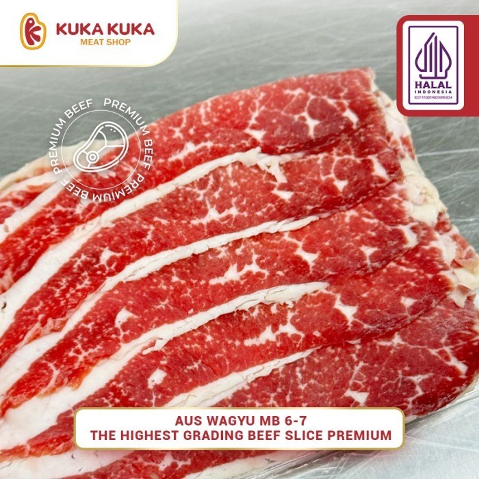 

READY STOK SLICE WAGYU BEEF PE SLICE MBS 6-7 200GR READYY