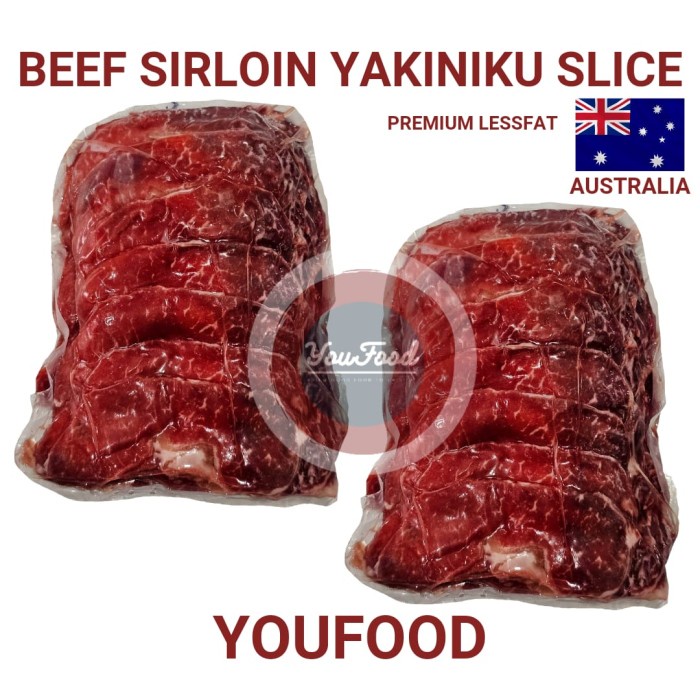 

READY STOK AUS PREMIUM BEEF SIRLOIN LESSFAT SLICE - DAGING SAPI SIRLOIN SLICE IMPORT 500GR READYY