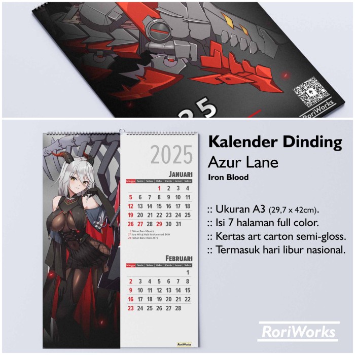 

DISKON KALENDER DINDING 2025 - AZUR LANE IRON BLOOD READYY