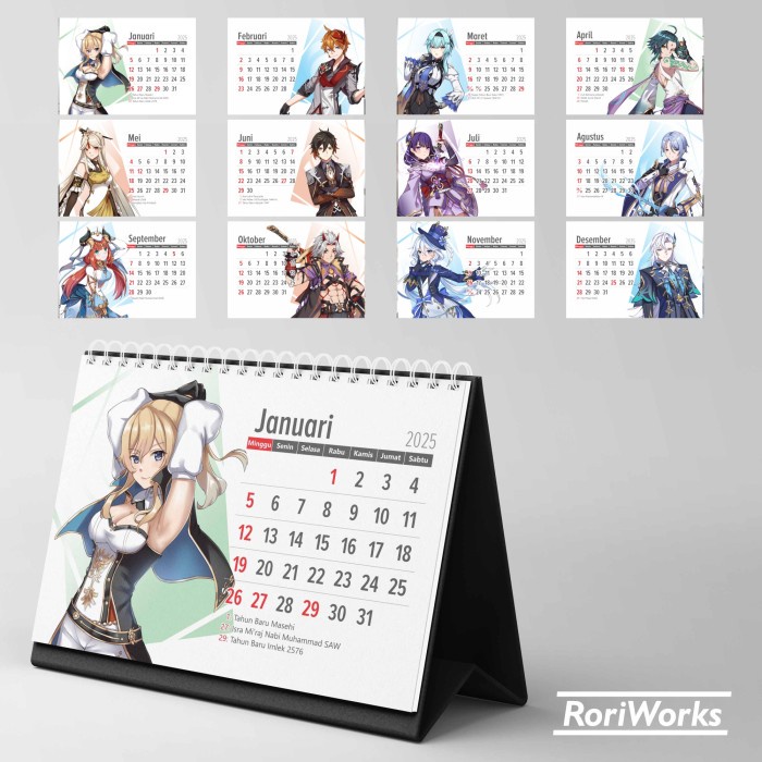 

DISKON KALENDER MEJA 2025 - GENSHIN IMPACT READYY
