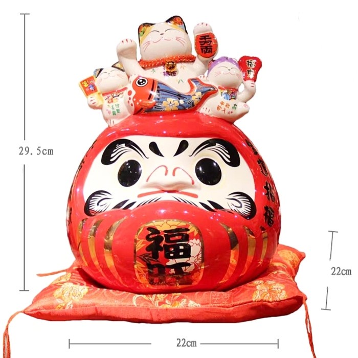Celengan keramik/daruma/boneka daruma/pajangan lemari/pajangan jepang