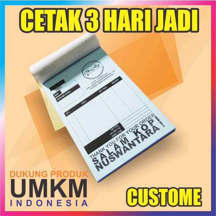 

Cetak Nota 1 rim 2 Ply / Rangkap ( Custom NCR INVOICE BON ) 2ply 1rim TERLARIS/TERMURAH/TERPOPULER