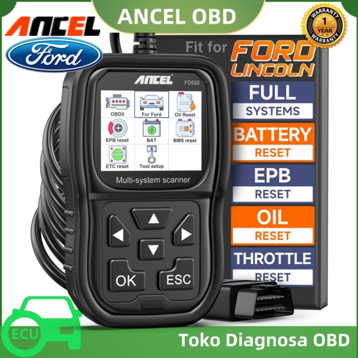 For FordAncel Fd500 Obd2 Scanner Alat Diagnostik Mobil