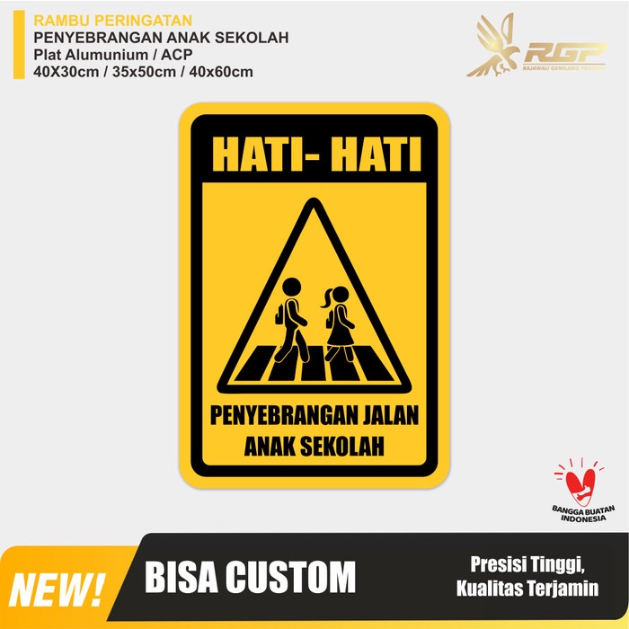 

Rambu Penyebrangan Jalan Anak Sekolah 35cm x 50cm Plat Allumunium