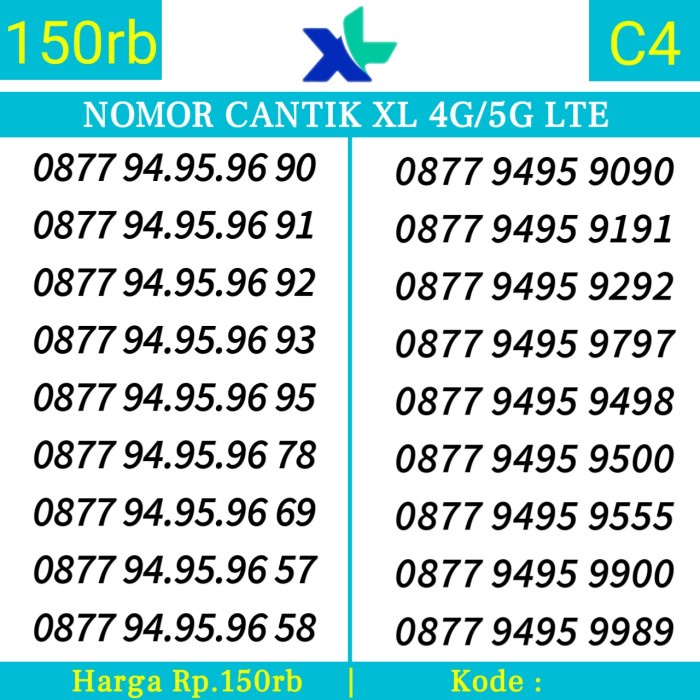 Kartu Perdana Nomor Cantik XL 4G Couple ABAB AB AB 000 0819 05 06 05 TERLARIS/TERMURAH/TERPOPULER