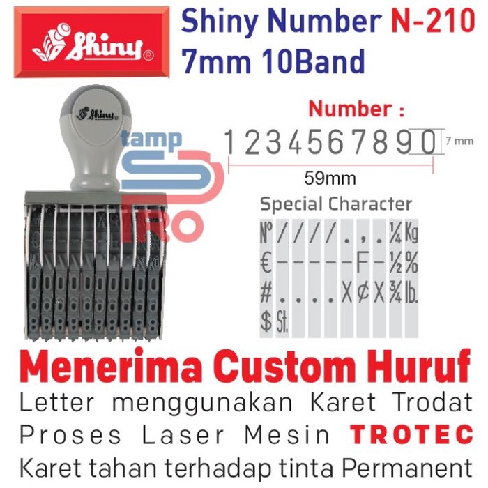 

Stempel Angka Shiny N 210 (7mm 12Band)