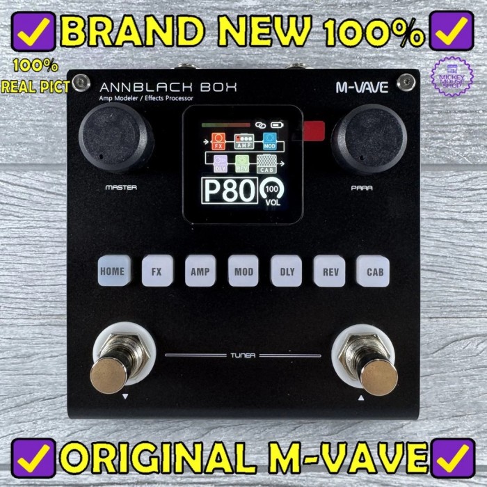 Efek Gitar M-VAVE BLACKBOX AMP Modeler Effects Processor Multi Efek Bluetooth Portable Pedal