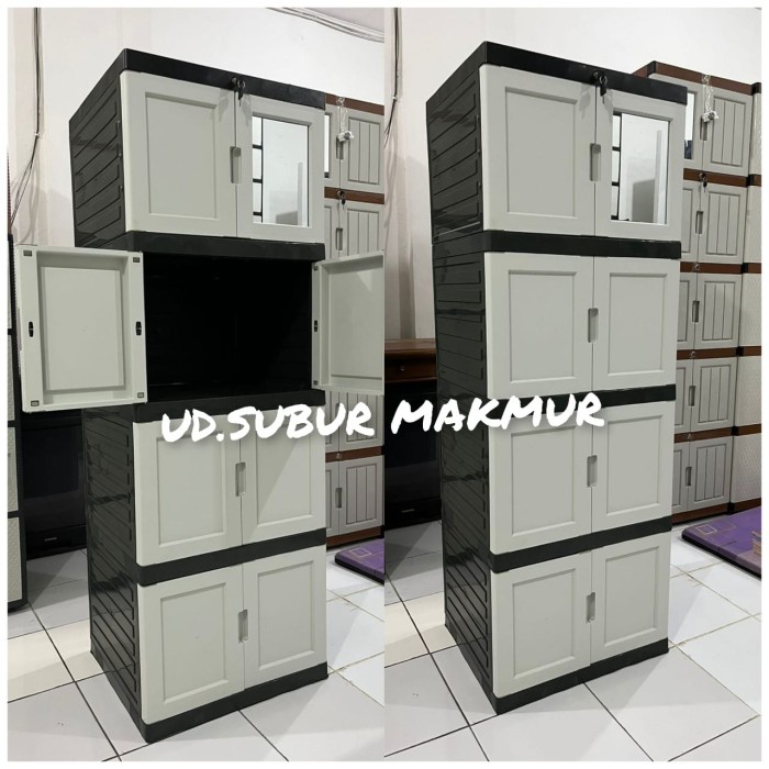 Lemari plastik lemari pakaian Hexa jumbo susun 4