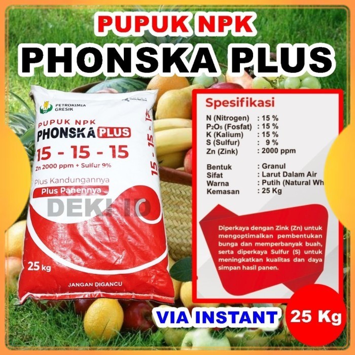 Phonska Plus 25 Kg Pupuk NPK 151515 Kemasan Pabrik Via Instant