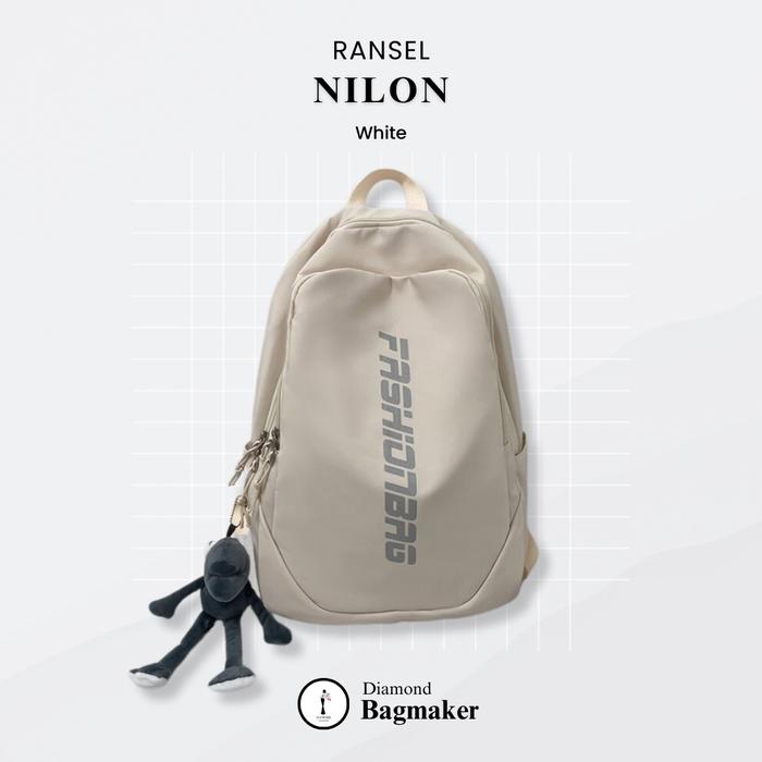 Ransel Wanita Dmts109 Unisex Hitam Dan Putih Untuk Sekolah Perguruan Tinggi - Backpack Tas Ransel