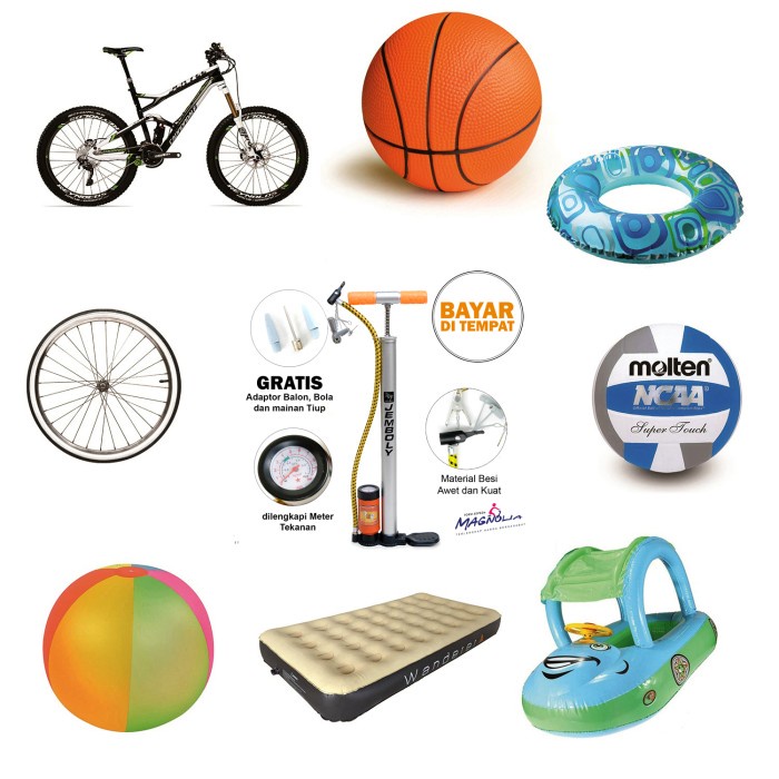 JTTOP" POMPA BAN SEPEDA DAN MOTOR MATERIAL BESI MERK JEMBOLY