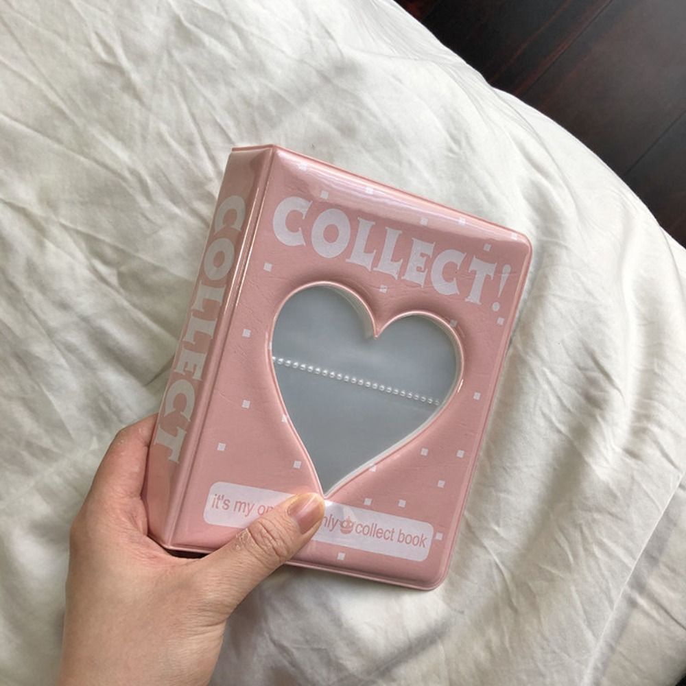 64 Pockets Mini Photo Album Heart Transparent Photocard Holder Mini Photo Album Storage Collect Book
