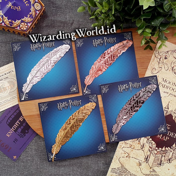 

[tmr] - Pembatas Buku Bookmark Bulu Feather Metal Harry Potter Fantastic Beast