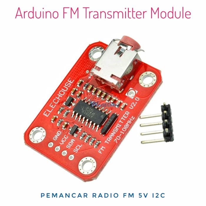 BelanjaQt- Arduino FM Transmitter Module V2.0 Pemancar Radio FM i2C IIC 5V