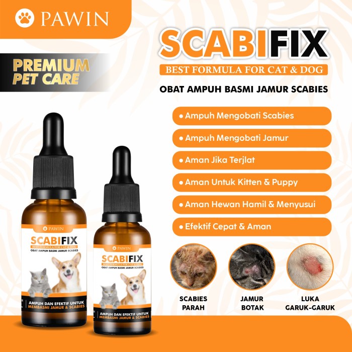 Obat Scabies Anjing Kucing Ampuh Basmi Jamur Scabies SCABIFIX