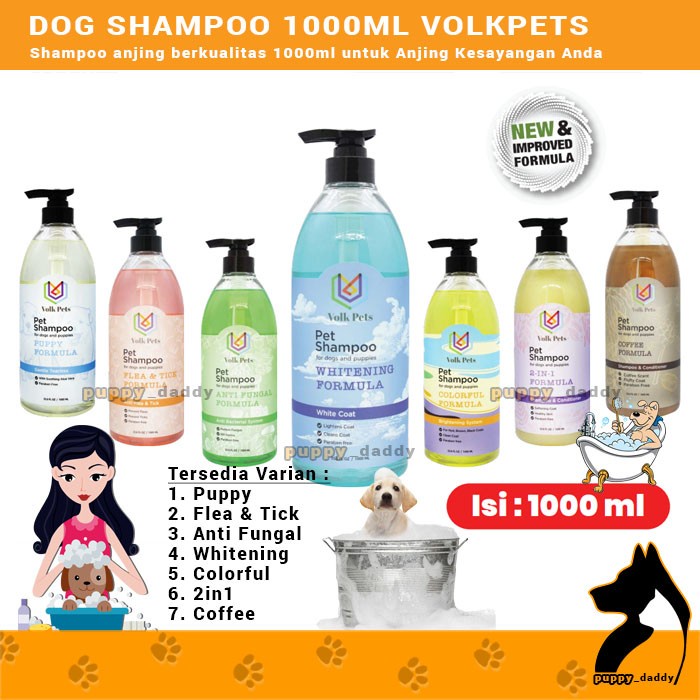 Dog Shampoo 1000ml Volk Pets - Shampoo anjing 1L Premium
