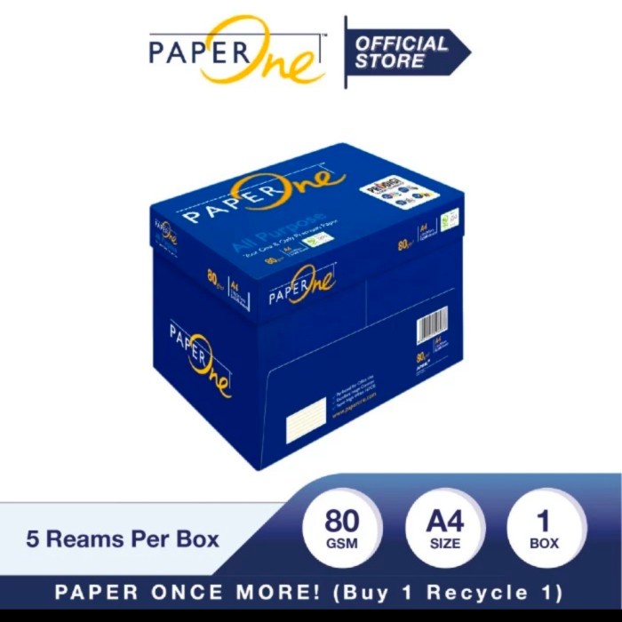 

Barang Terlaris Kertas Hvs A4 80 Gram Paperone 1 Box 5 Rim Packing Aman