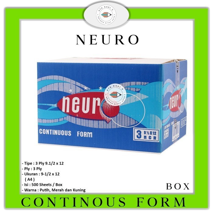 

Ready Stock Neuro Continous Form K 3 Ply 91/2 X 12 - A4 - Ncr Cod