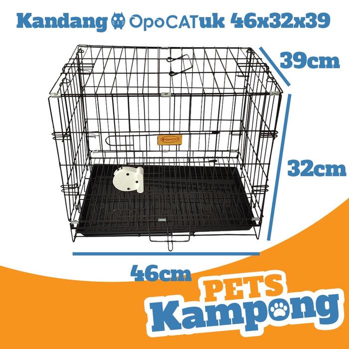 Diskon Opo Cat - Kandang Lipat Pintu Baru Kucing Kelinci Besi Anti-Karat Ukuran Kecil (S) (46X32X39)