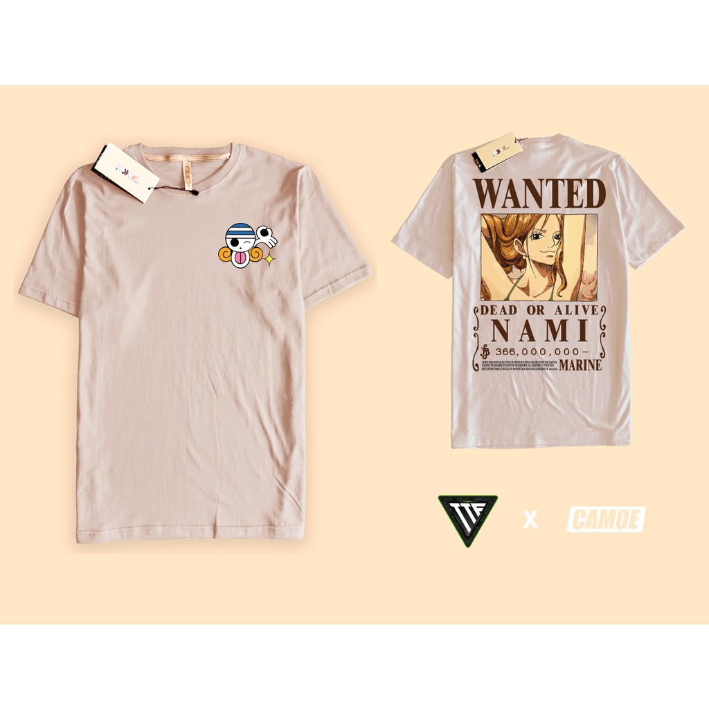 Kaos Tshirt Nami Wanted Poster One piece Nakama Anime