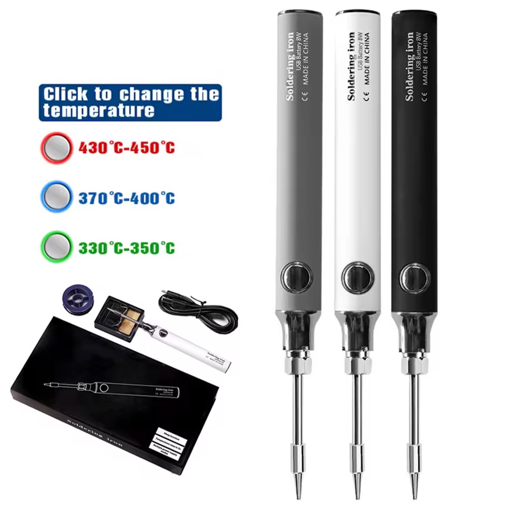 USB conical electric soldering iron 5v portable charging treasure charging repair hot code artefact 