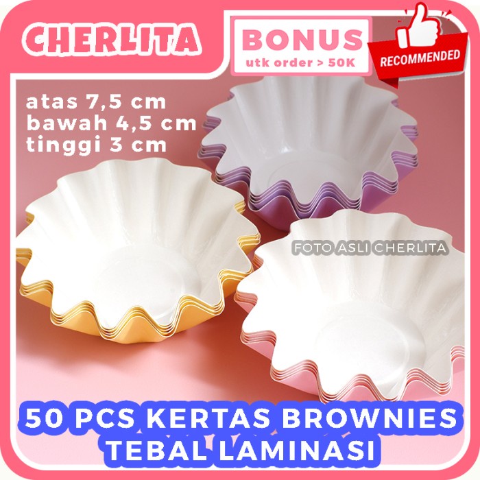 Kertas Cup Brownies Tebal Foodgrade Cupcake Kue Potong Cantik Laminasi